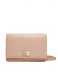 Calvin Klein Torebka Hardware Flap Crossbody K60K612967 Różowy. Czerwone listonoszki Calvin Klein, bez wzorów, ze skóry, bez dodatków. Za 219.99 zł.