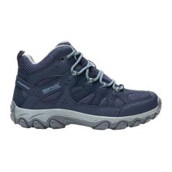 Damskie buty trekkingowe Edgepoint IV Mid. Niebieskie buty trekkingowe Regatta, z materiału, bez zapięcia. Za 386.50 zł.