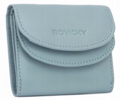 Portfel damski Rovicky R-19-LFN błękitny. Niebieskie portfele ROVICKY, bez wzorów, ze skóry. Za 47.49 zł.