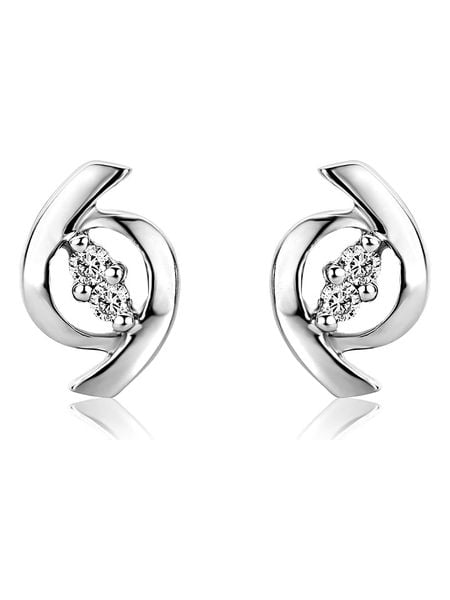 Revoni Złote kolczyki-wkrętki z diamentami rozmiar: onesize. Szare kolczyki Revoni, z diamentem, złote. Za 874.39 zł.