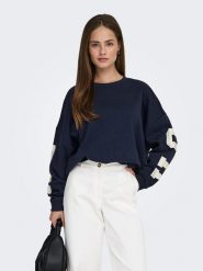 ONLY Bluza w kolorze granatowym rozmiar: L. Niebieskie bluzy ONLY, l, bez wzorów, bez kaptura. Za 100.45 zł.