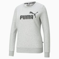 Bluza damska Puma ESS Logo Crew. Czarne bluzy bez kaptura Puma, na zimę, xs, bez wzorów, z materiału, bez kaptura. W wyprzedaży za 203.50 zł.