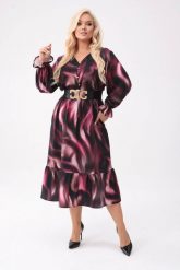 Elegancka sukienka Selena z falbaną o długości MIDI w odcieniach burgundu PLUS SIZE XXL OVERSIZE. Zielone sukienki Moda Size Plus Iwanek, na co dzień, plus size, bez wzorów, z bawełny, eleganckie, bez kołnierzyka, plus size, bez ramiączek, midi, oversize. W wyprzedaży za 199.90 zł.
