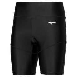 Legginsy do biegania damskie Mizuno Core Mid Tights krótkie. Czarne legginsy Mizuno, bez wzorów, sportowe, krótkie. Za 72.99 zł.