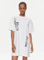 Calvin Klein Jeans Sukienka codzienna J20J223042 Biały Oversize. Białe sukienki Calvin Klein Jeans, na co dzień, s, bez wzorów, z bawełny, bez kołnierzyka, bez ramiączek, oversize. Za 179.99 zł.
