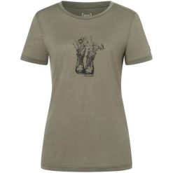 Koszulka z krótkim rękawem damska SUPER.NATURAL W Flower Boots Tee. Zielone t-shirty sportowe super.natural, m, bez wzorów, bez ramiączek. Za 249.99 zł.