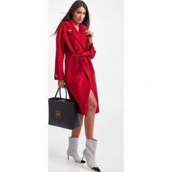 Płaszcz ELISABETTA FRANCHI. Czerwone płaszcze Elisabetta Franchi, z aplikacjami, z wełny, bez kaptura. Za 3,629.00 zł.