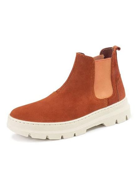 Natural world Skórzane sztyblety w kolorze pomarańczowym rozmiar: 37. Brązowe buty sportowe lifestyle Natural World, bez wzorów, z wełny, sportowe, bez zapięcia. Za 166.49 zł.