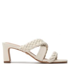 Klapki Eva Longoria. Brązowe klapki Eva Longoria, bez wzorów, bez obcasa, bez zapięcia. Za 429.99 zł.
