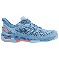 Buty do tenisa damskie Mizuno Wave Exceed Tour 5 AC. Białe buty treningowe Mizuno, bez wzorów, z materiału, bez zapięcia, tenisowe, mizuno wave. Za 339.99 zł.