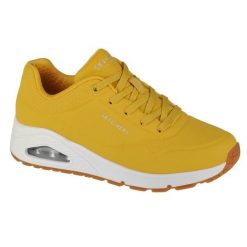 Buty sportowe Sneakersy damskie, Skechers Uno-Stand on Air. Żółte buty sportowe lifestyle Skechers, bez wzorów, z materiału, sportowe, bez zapięcia. Za 366.00 zł.