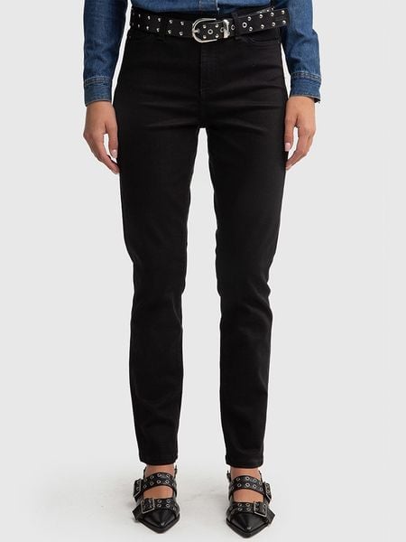 BIG STAR Dżinsy - Slim fit - w kolorze czarnym rozmiar: W32/L32. Czarne jeansy BIG STAR, l, z aplikacjami, klasyczne, z podwyższonym stanem. Za 114.17 zł.