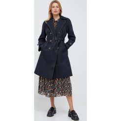 Lauren Ralph Lauren trencz 297876541003 damski kolor granatowy przejściowy dwurzędowy. Niebieskie płaszcze Lauren Ralph Lauren, l, bez wzorów, klasyczne, bez kaptura. W wyprzedaży za 919.99 zł.