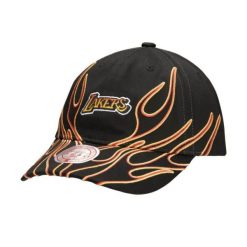 Czapka z daszkiem Mitchell & Ness NBA Los Angeles Lakers Flamez - 6LUXMM20018. Czarne czapki z daszkiem Mitchell & Ness, bez wzorów, sportowe. Za 89.00 zł.