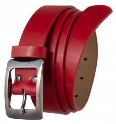 Pasek czerwony 4U Cavaldi [DH] SBB-CV-3A. Czerwone paski 4U Cavaldi, bez wzorów, ze skóry ekologicznej, biznesowe. Za 11.00 zł.