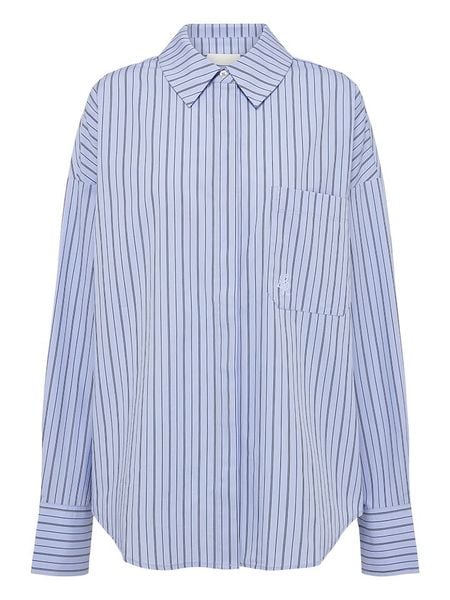 LeGer Koszula "Farine" w kolorze błękitno-szarym rozmiar: 38. Niebieskie koszule LeGer, bez wzorów, z bawełny, bez kołnierzyka, bez ramiączek. Za 122.38 zł.