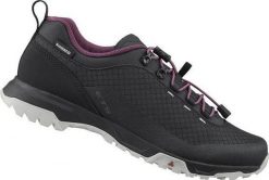 Kobiety - Buty kolarskie ET501W. Czarne buty treningowe Shimano, bez wzorów, z gumy, bez zapięcia, rowerowe. Za 419.99 zł.