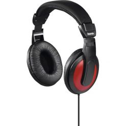 Hama Basic4Music Czarno-czerwony Słuchawki. Czarne słuchawki nauszne HAMA. Za 44.99 zł.