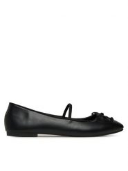 DeeZee Baleriny 9-830-A Czarny. Czarne baleriny DeeZee, bez wzorów, ze skóry, bez obcasa, bez zapięcia. Za 89.99 zł.