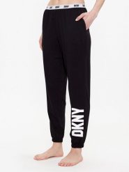 DKNY Spodnie piżamowe YI2822635 Czarny Regular Fit. Czarne piżamy DKNY, m, bez wzorów, z bawełny, bez kołnierzyka, bez ramiączek. Za 329.99 zł.