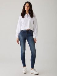 LTB Dżinsy "Amy X" - Skinny fit - w kolorze granatowym rozmiar: W34/L32. Niebieskie jeansy LTB, l, z aplikacjami, ze skóry, klasyczne, z podwyższonym stanem. Za 52.17 zł.