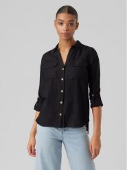 Vero Moda Koszula Bumpy 10275283 Czarny Regular Fit. Czarne koszule Vero Moda, xl, bez wzorów, z wiskozy, bez kołnierzyka, bez ramiączek. Za 109.99 zł.