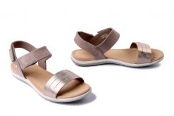 GEOX D S.VEGA F D02R6F 09ACF C5004 sand, sandały damskie. Brązowe sandały Geox, bez wzorów, bez obcasa, bez zapięcia. Za 343.92 zł.