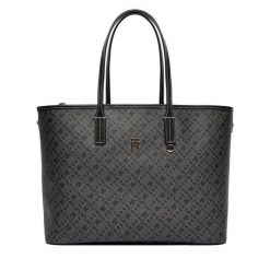 Torebka Tommy Hilfiger. Czarne shopper bag Tommy Hilfiger, bez wzorów, bez dodatków. Za 899.99 zł.