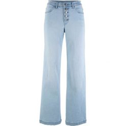 Dżinsy "soft-stretch" z wysoką talią WIDE bonprix jasnoniebieski. Jeansy marki bonprix. Za 59.99 zł.