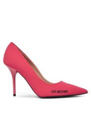 LOVE MOSCHINO Szpilki JA10089G1MIM0502 Koralowy. Pomarańczowe szpilki Love Moschino, bez wzorów, z materiału, bez obcasa, na szpilce, bez zapięcia. Za 649.99 zł.