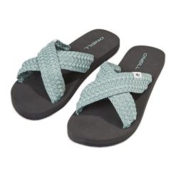 ONeill Klapki O'Neill Ditsy Bloom Slides 92800613220 zielone. Zielone klapki bez wzorów, z bawełny, casualowe, bez obcasa, bez zapięcia. Za 277.29 zł.