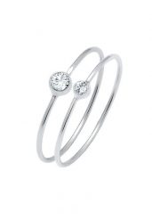 Elli Komplet damski Elegancki zestaw podstawowy z kryształami wykonany ze srebra próby 925 Sterling Silver Pierścionki 1 ct Damski. Szare pierścionki Elli, srebrne. Za 333.99 zł.