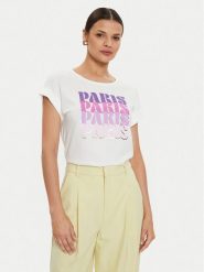Morgan T-Shirt 241-DPARIS Biały Regular Fit. Białe t-shirty Morgan, xs, bez wzorów, z bawełny, bez kołnierzyka, bez ramiączek. Za 209.99 zł.