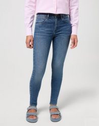 DAMSKIE SPODNIE WRANGLER HIGH SKINNY LOVERS 112351323. Jeansy Wrangler, l, bez wzorów, z jeansu. Za 209.99 zł.