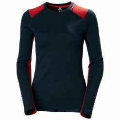 Bluza damska Helly Hansen lifa merino midweight crew. Niebieskie bluzy Helly Hansen, xs, bez wzorów, bez ramiączek, bez kaptura. Za 417.50 zł.