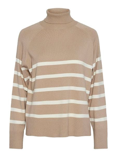 Pieces Golf "Sia" w kolorze biało-beżowym rozmiar: XS. Brązowe swetry Pieces, s, bez wzorów, z wiskozy, klasyczne, bez ramiączek. Za 48.28 zł.