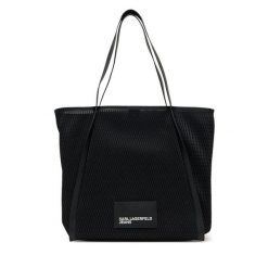 Torebka Karl Lagerfeld Jeans. Czarne shopper bag Karl Lagerfeld Jeans, bez wzorów, z jeansu, bez dodatków. Za 279.99 zł.