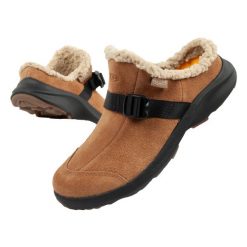 Kapcie z kożuszkiem damskie Keen laczki Hood Clog. Brązowe kapcie Keen, bez wzorów, ze skóry. Za 239.00 zł.