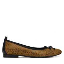 Baleriny Lasocki. Brązowe baleriny Lasocki, bez wzorów, bez obcasa, bez zapięcia. Za 149.99 zł.