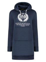 Maison Montaigne Sukienka dresowa "Giqueen" w kolorze granatowym rozmiar: S. Niebieskie sukienki Maison Montaigne, s, bez wzorów, z dresówki, bez kołnierzyka, bez ramiączek, mini. Za 70.08 zł.