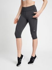 Damskie legginsy 3/4 Newline Hw. Szare legginsy Newline, bez wzorów, z dżerseju, klasyczne. Za 319.00 zł.