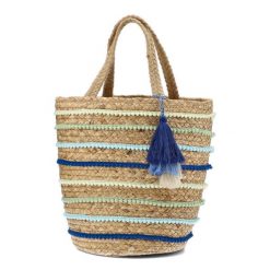 Gustowana Torebka Damska Sca'Viola W Stylu boho. Brązowe shopper bag Sca'viola, z aplikacjami, z włókna, boho, na ramię, bez dodatków. Za 224.99 zł.