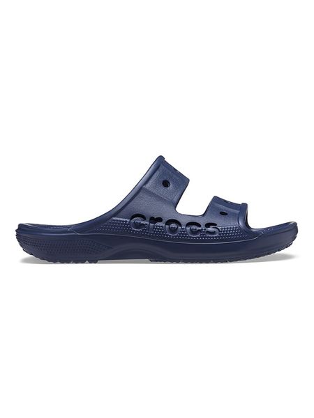 Crocs Klapki "Baya" w kolorze granatowym rozmiar: 42/43. Niebieskie klapki Crocs, bez wzorów, klasyczne, z otwartym noskiem, bez obcasa, bez zapięcia. Za 70.41 zł.
