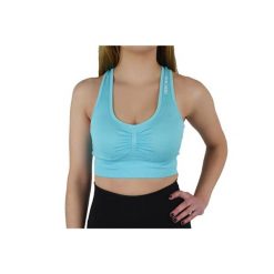 Biustonosz sportowy damski GymHero Miami Cute Bra. Niebieskie biustonosze sportowe Gym Hero, bez wzorów, z elastanu, na fitness i siłownię. Za 69.99 zł.