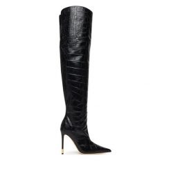 Kozaki Elisabetta Franchi. Czarne kozaki Elisabetta Franchi, bez wzorów, bez obcasa, na szpilce, bez zapięcia. Za 3,689.00 zł.