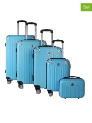 Geographical Norway 5-częściowy zestaw "Softless" w kolorze turkusowym rozmiar: onesize. Niebieskie walizki Geographical Norway. Za 543.99 zł.