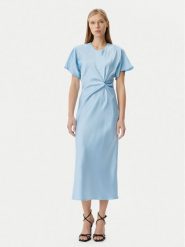 Rinascimento Sukienka koktajlowa CFC0122932003 Błękitny Regular Fit. Niebieskie sukienki Rinascimento, xl, bez wzorów, z syntetyku, wizytowe, bez kołnierzyka, bez ramiączek. Za 239.99 zł.