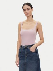 Lee Top Square 112363644 Fioletowy Slim Fit. Fioletowe topy Lee, s, bez wzorów, z bawełny, bez kołnierzyka, bez ramiączek. Za 99.99 zł.