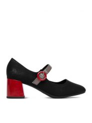 Rieker Czółenka CEO-44752-01 Czarny. Czarne czółenka Rieker, bez wzorów, ze skóry, bez obcasa, bez zapięcia. Za 319.99 zł.