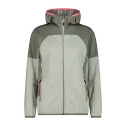 Kurtka przeciwdeszczowa damska CMP Vorina Jacket. Zielone kurtki CMP, l, bez wzorów, z materiału, bez kaptura. Za 434.49 zł.
